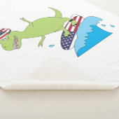 Amerikanische Flagge Dinosaurier Surfing Sherpadecke (3/4)