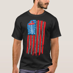 Amerikanische Flagge Disc Golf Sket Kette 4. Juli T-Shirt