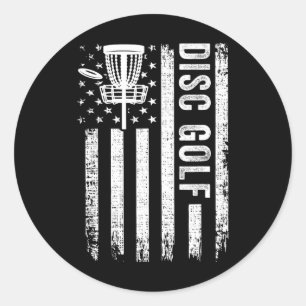 Amerikanische Flagge Disc Golf Spieler Flying Disc Runder Aufkleber
