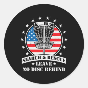 Amerikanische Flagge Disc Golf Such- und Rettungsd Runder Aufkleber