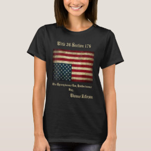 Amerikanische Flagge Distressed auf dem Kopf Thoma T-Shirt