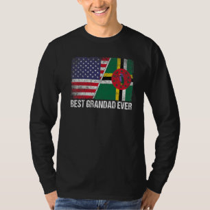 Amerikanische Flagge & Dominica Flag Beste Grandad T-Shirt