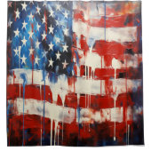 Amerikanische Flagge Duschvorhang (Vorderseite)