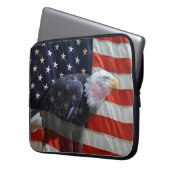 Amerikanische Flagge Eagle Laptopschutzhülle (Vorderseite Links)