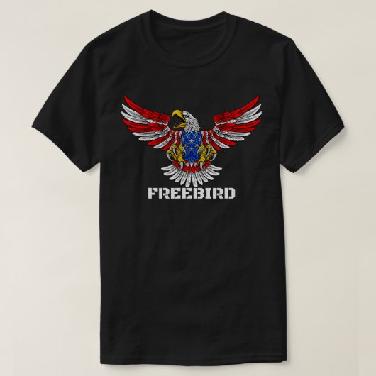 AMERIKANISCHE FLAGGE EGAL FREEBIRD T-Shirt (Design vorne)