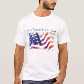 Amerikanische Flagge, eine Nation unter Gott T-Shirt (Vorderseite)
