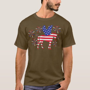 Amerikanische Flagge Einhorn Pferde Frauen Kinder  T-Shirt
