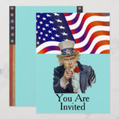 Amerikanische Flagge Einladung (Vorne/Hinten)