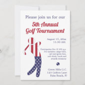 Amerikanische Flagge | Einladung zum Golfturnier (Vorderseite)