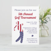 Amerikanische Flagge | Einladung zum Golfturnier (Stehend Vorderseite)
