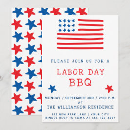 Amerikanische Flagge | Einladung zur GRILLEN am Ar