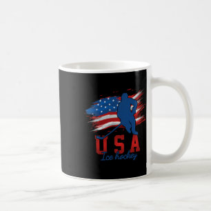 Amerikanische Flagge Eishockey 4. Juli USA Support Kaffeetasse