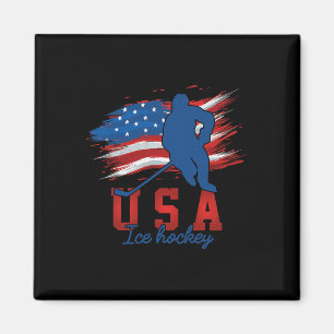 Amerikanische Flagge Eishockey 4. Juli USA Support Magnet