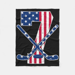Amerikanische Flagge Eishockey-Fan 7. Geburtstagsf Fleecedecke