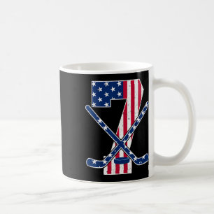 Amerikanische Flagge Eishockeyliebhaber 7. Geburts Kaffeetasse