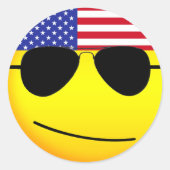 Amerikanische Flagge Emoji Aufkleber (Vorderseite)