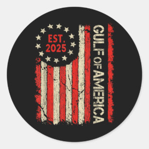 Amerikanische Flagge: Ende 2025 - USA - Golf von A Runder Aufkleber