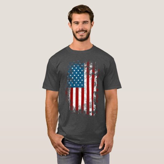 Amerikanische Flagge erschüttert T-Shirt (Vorne ganz)