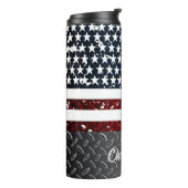 Amerikanische Flagge erschüttert Thermosbecher (Nach links gedreht)