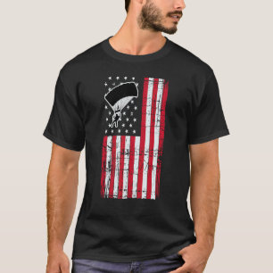 Amerikanische Flagge Fallschirmspringen Fallschir T-Shirt