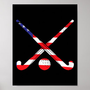 Amerikanische Flagge Feldhockey Patriot Usa Sport  Poster