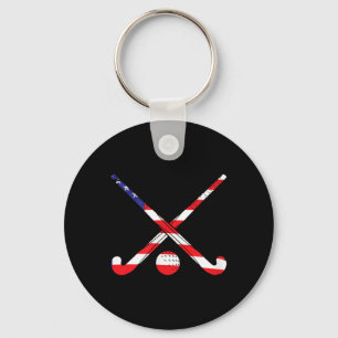 Amerikanische Flagge Feldhockey Patriot Usa Sport  Schlüsselanhänger