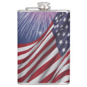 Amerikanische Flagge & Feuerwerk Flachmann (Vorderseite)