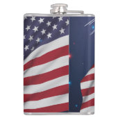 Amerikanische Flagge & Feuerwerk Flachmann (Rückseite)