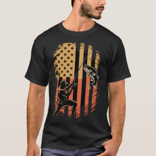 Amerikanische Flagge Fisch Angler Fischer Bassange T-Shirt