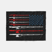 Amerikanische Flagge Fischen über Vintages Fi Fleecedecke (Vorderseite (Horizontal))