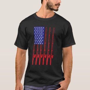Amerikanische Flagge Fischerflagge Unabhängigkeits T-Shirt