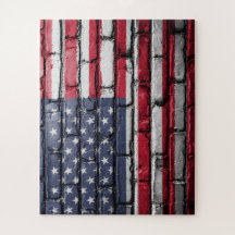 Amerikanische Flagge, Flagge auf Steinen Jigsaw Pu