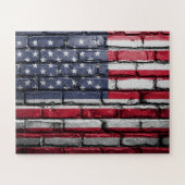 Amerikanische Flagge, Flagge auf Steinen Jigsaw Pu Puzzle (Horizontal)