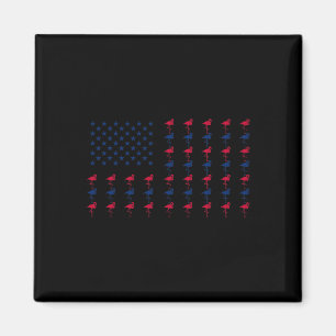 Amerikanische Flagge Flamingo Lover 4. Juli Patri Magnet