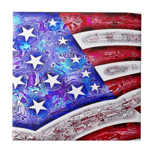 AMERIKANISCHE FLAGGE Fliese (Vorderseite)