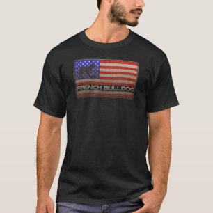 Amerikanische Flagge Französisch Bulldog Frenchie  T-Shirt