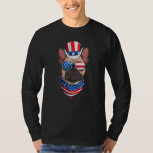 Amerikanische Flagge Französische Bulldogge 4. Jul T-Shirt