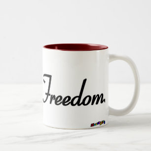 Amerikanische Flagge - Freiheit! -abgewetzt Zweifarbige Tasse