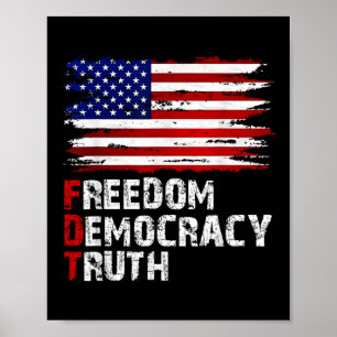 Amerikanische Flagge Freiheit Demokratie Wahrheit Poster