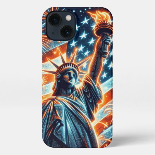 Amerikanische Flagge, Freiheitsstatue, 4. iPhone C iPhone Hülle (Rückseite)