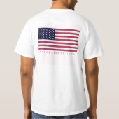 Amerikanische Flagge Frocket vordere Tasche Est T-Shirt (Rückseite)