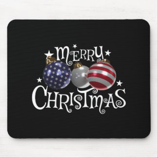 Amerikanische Flagge Frohe Weihnachten Christbaumk Mousepad