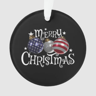 Amerikanische Flagge Frohe Weihnachten Christbaumk Ornament