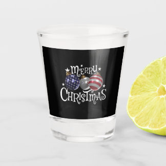 Amerikanische Flagge Frohe Weihnachten Christbaumk Schnapsglas