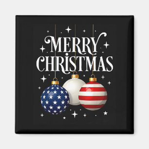 Amerikanische Flagge Frohe Weihnachten Tannenbaum Magnet