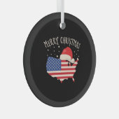 Amerikanische Flagge Frohe Weihnachtsgestaltung Ornament Aus Glas (Vorderseite Rechts)