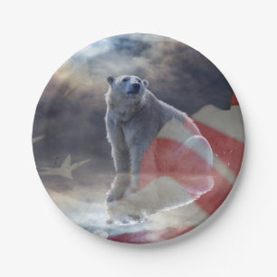 Amerikanische Flagge für Alaskan-Polar Pappteller