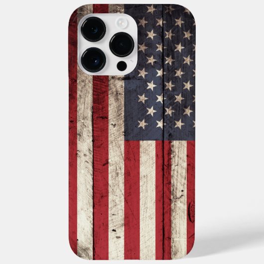 Amerikanische Flagge für altes Holzkörnchen Case-Mate iPhone Hülle (Rückseite)
