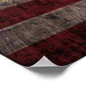 Amerikanische Flagge für altes Holzkörnchen Poster (Ecke)