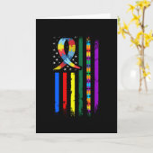 Amerikanische Flagge für Autismus Karte (Gelbe Blume)